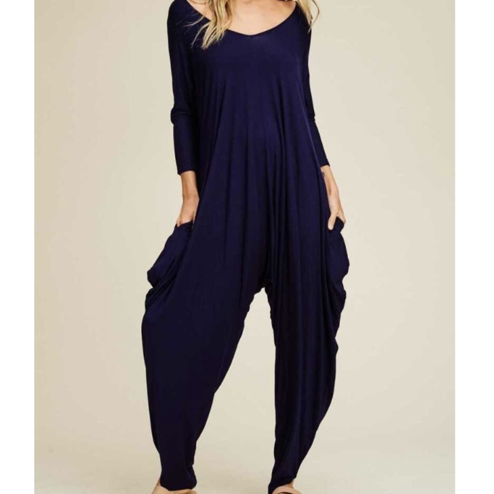 Navy or Slate Harem Jumpsuit